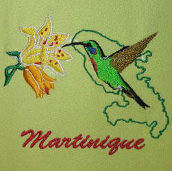 Colibri brodé sur Serviette Microfibre